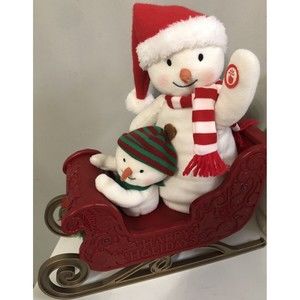 Hallmark Jingle Pals Twinkling Sleigh Ride Snowman Singing Motion Lights 2016